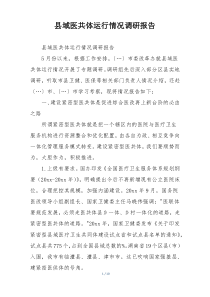 县域医共体运行情况调研报告