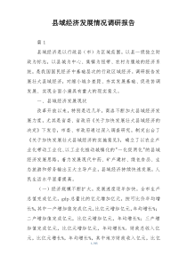 县域经济发展情况调研报告