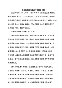 国企改革深化提升行动报告材料(精选三篇)范文