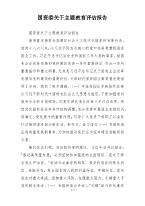 国资委关于主题教育评估报告
