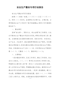 安全生产整治专项行动报告
