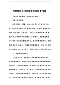 巡察整改工作落实情况报告【7篇】