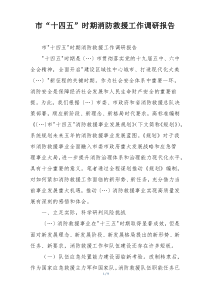 市“十四五”时期消防救援工作调研报告