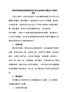 持续开展违规吃喝违规收送礼品礼金问题专项整治工作情况报告（共3篇）