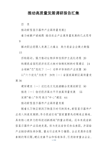 推动高质量发展调研报告汇集