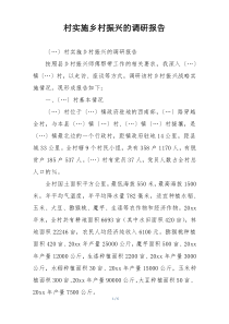 村实施乡村振兴的调研报告