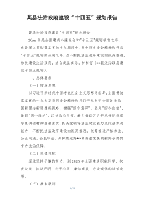 某县法治政府建设“十四五”规划报告