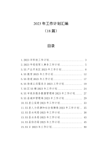 18篇20XX年工作计划汇编