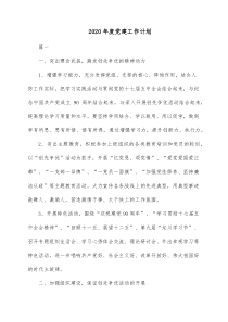 2020年度党建工作计划