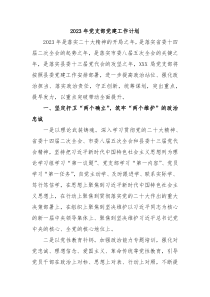 20XX年党支部党建工作计划