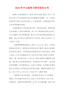 2025年中心组学习研讨发言公司