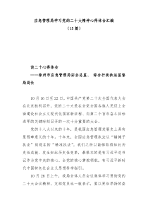 (15篇)应急管理局学习党的二十大精神心得体会汇编