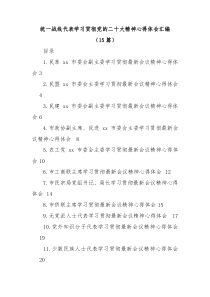 (15篇)统一战线代表学习贯彻党的二十大精神心得体会汇编