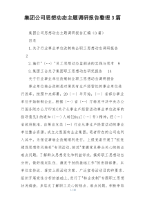 集团公司思想动态主题调研报告整理3篇