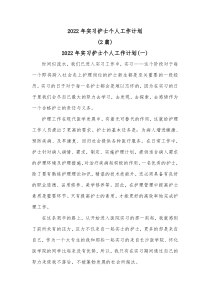 2篇20XX年实习护士个人工作计划