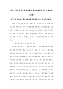 [2篇]学习努力成为可堪大用能担重任的栋梁之才心得体会