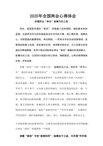 2025年全国两会精神发言稿参考范文