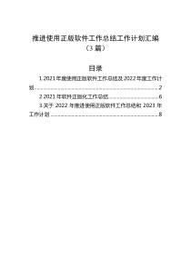 3篇推进使用正版软件工作总结工作计划汇编