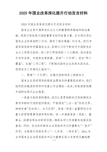 2025年国企改革深化提升行动发言材料