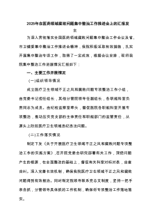 2025年在医药领域腐败问题集中整治工作推进会上的汇报发言3篇精选