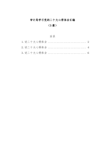 [3篇]审计局学习党的二十大心得体会汇编