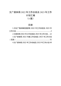 4篇文广旅体局20XX年工作总结及20XX年工作计划汇编