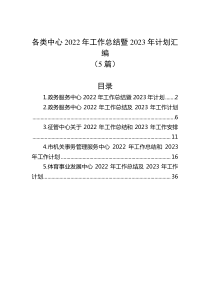 5篇各类中心20XX年工作总结暨20XX年计划汇编