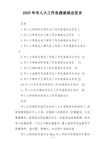 2025年市人大工作务虚座谈会发言