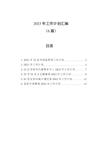 6篇20XX年工作计划汇编