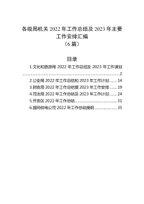 6篇各级局机关20XX年工作总结及20XX年工作计划汇编