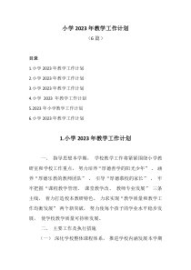 6篇小学20XX年教学工作计划