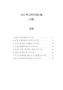 8篇20XX年工作计划汇编