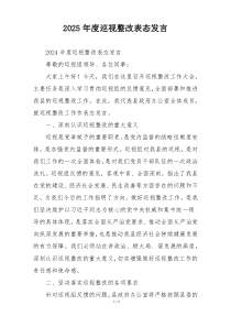2025年度巡视整改表态发言
