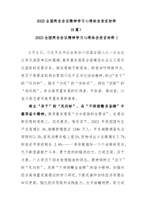 [5篇]20XX全国两会会议精神学习心得体会发言材料