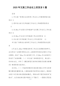 2025年文旅工作会议上的发言5篇
