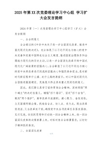 2025年第XX次党委理论学习中心组 学习扩大会发言提纲