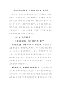 县20XX年纪检监察工作总结及20XX年工作计划