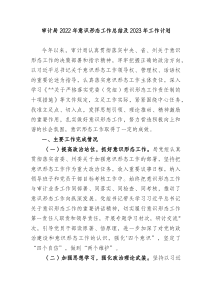 审计局20XX年意识形态工作总结及20XX年工作计划