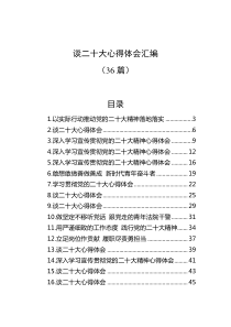 【36篇】谈二十大心得体会汇编