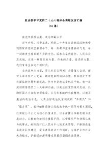 【51篇】政法委学习党的二十大心得体会发言汇编