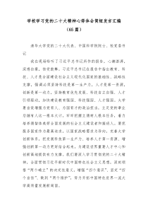 【65篇】学校学习党的二十大心得体会简短发言汇编