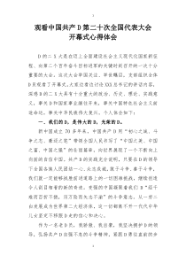 二十大开幕式心得体会1