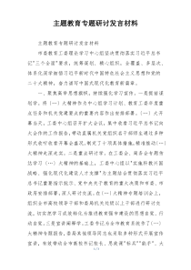 主题教育专题研讨发言材料
