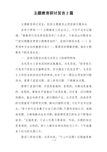主题教育研讨发言2篇