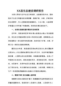 XX县生态建设调研报告