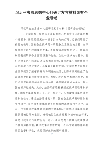 习近平法治思想中心组研讨发言材料国有企业领域