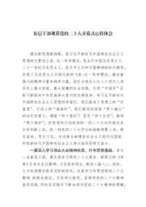 基层干部观看党的二十大开幕式心得体会