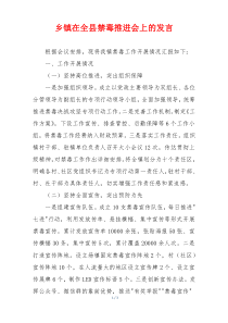 乡镇在全县禁毒推进会上的发言