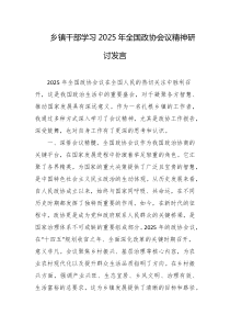 乡镇干部学习2025年全国政协会议精神研讨发言
