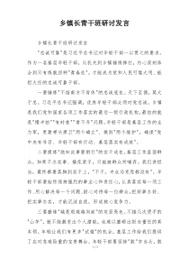 乡镇长青干班研讨发言